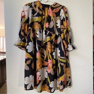 Who What Wear 1960s style footwear power bell sleeve mini dresss